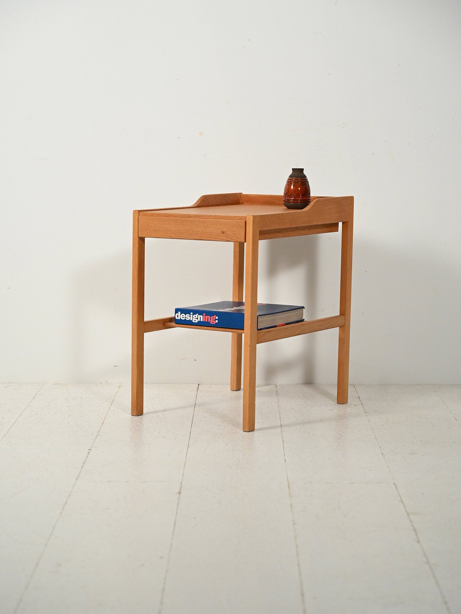 Comodino scandinavo vintage in rovere anni 60