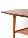 Coffee table scandinavo vintage in teak con piano a barchetta 7