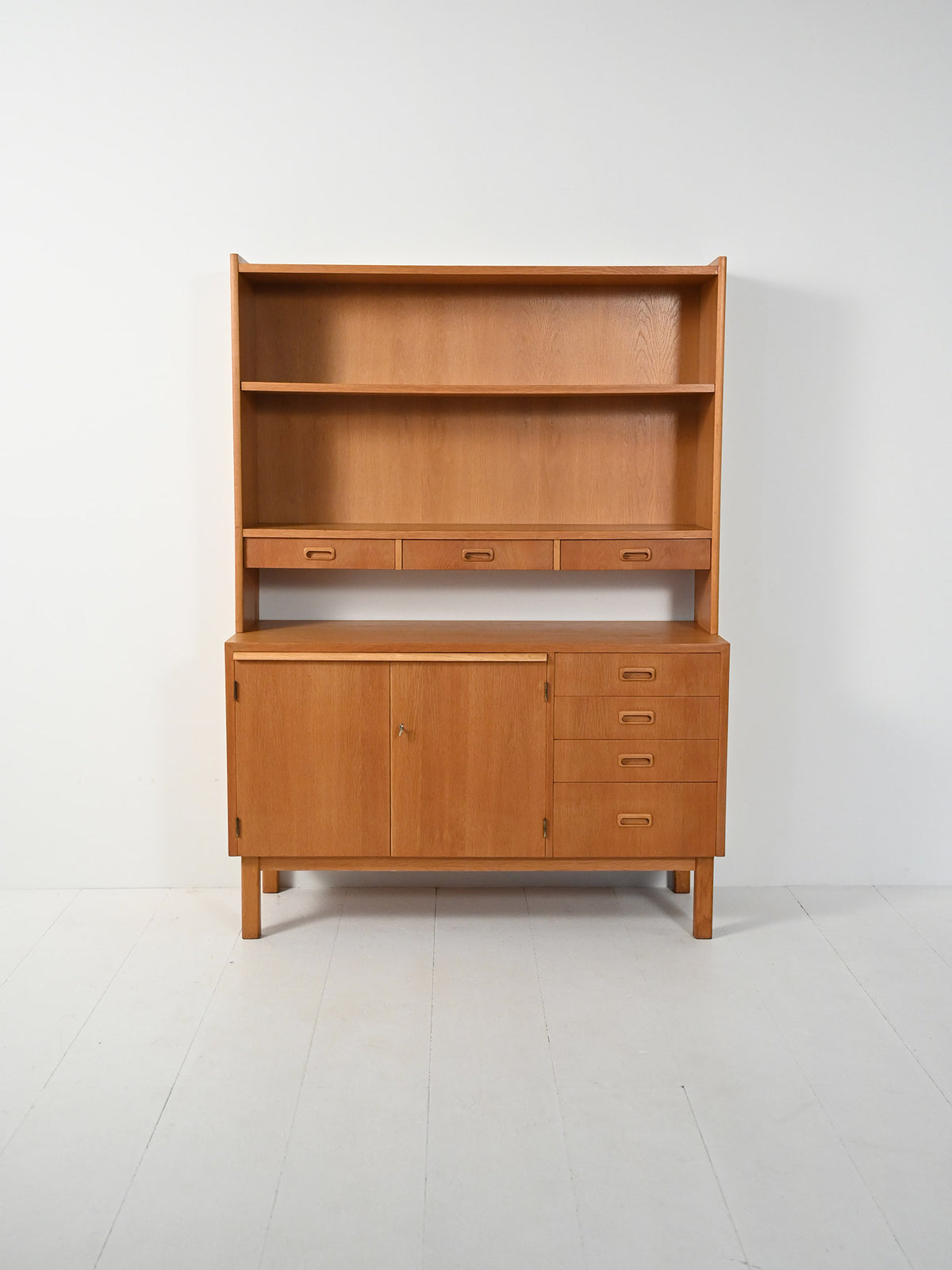 Sideboard-libreria scandinava in rovere, anni ’60 2