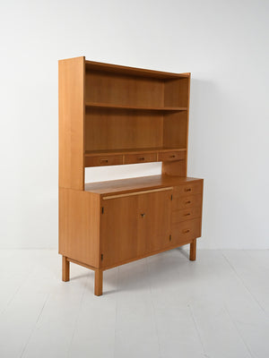 Sideboard-libreria scandinava in rovere, anni ’60 4