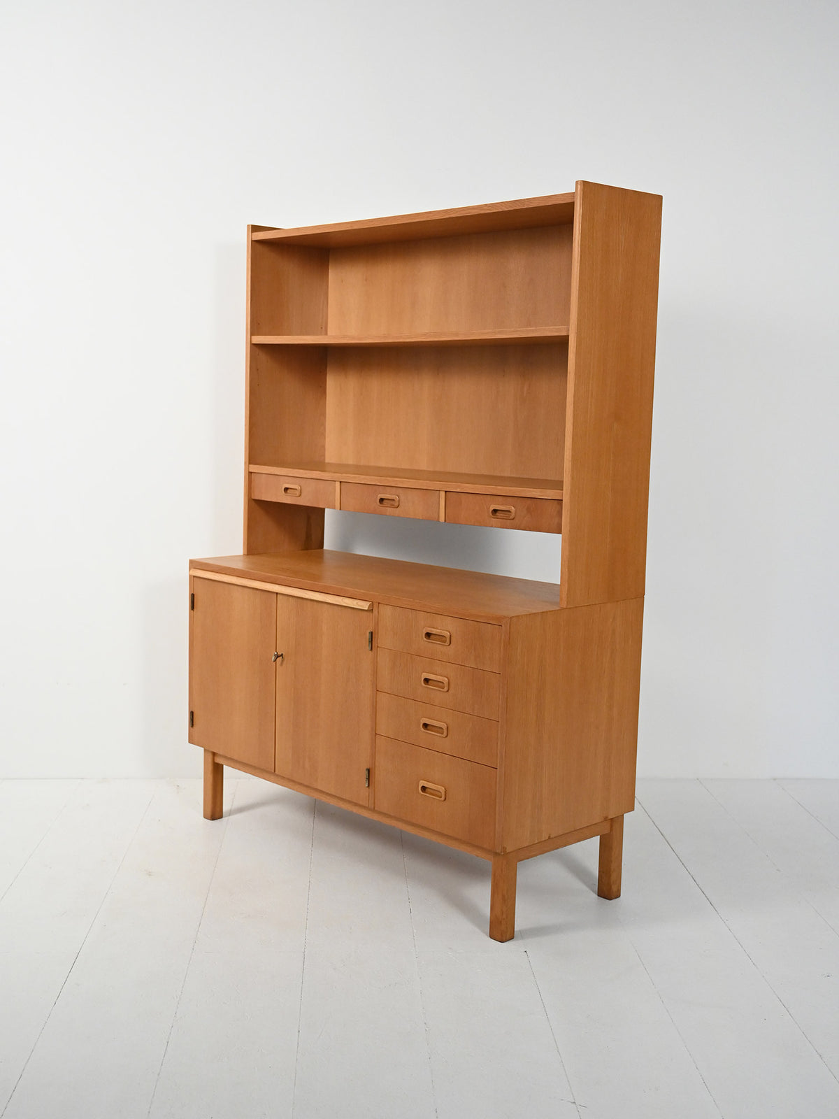 Sideboard-libreria scandinava in rovere, anni ’60 5