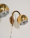 Coppia di lampade da parete in ottone di Möllers Armatur Eskilstuna, anni '50