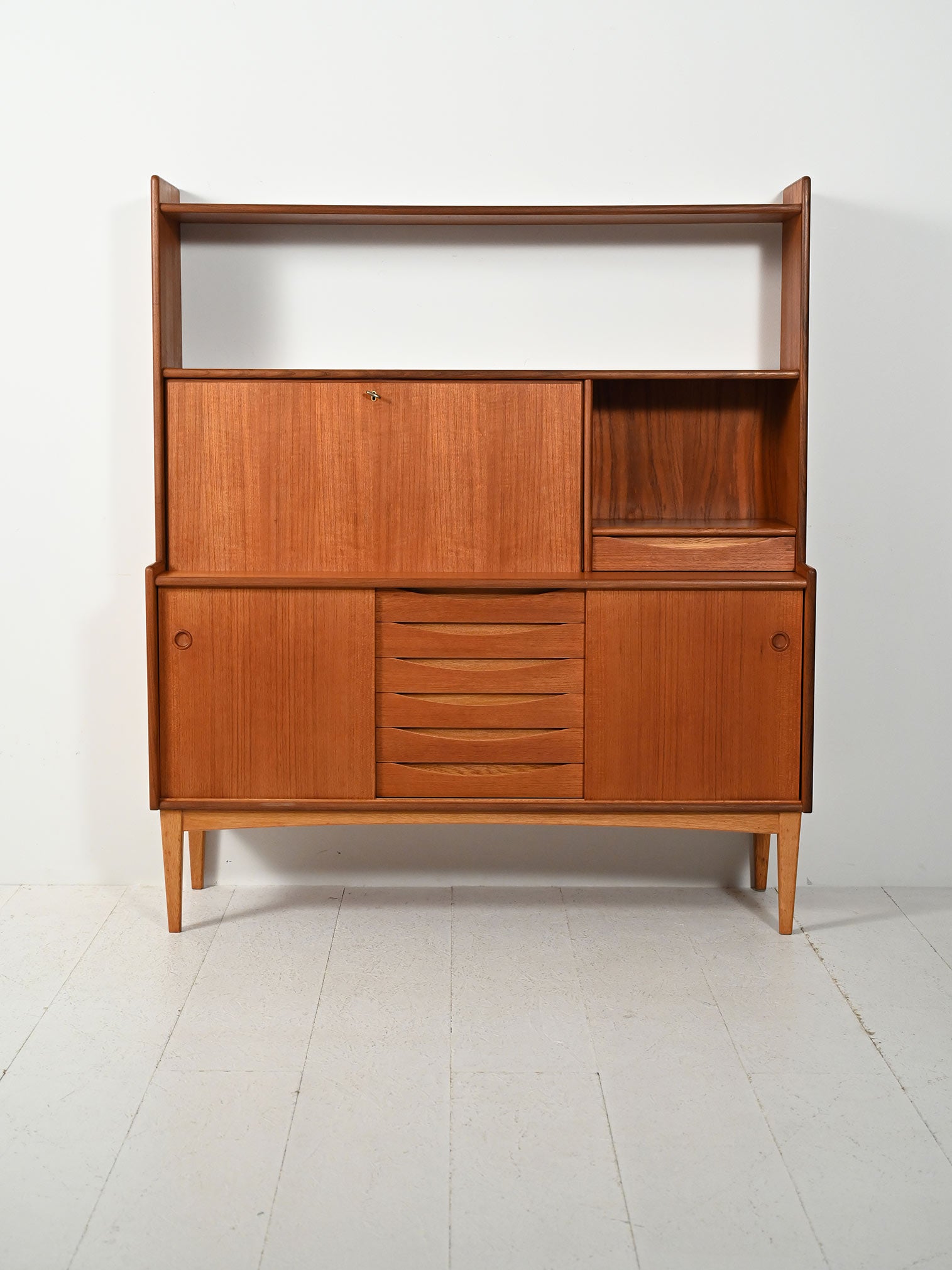 Sideboard con libreria in teak di Brantorps 1
