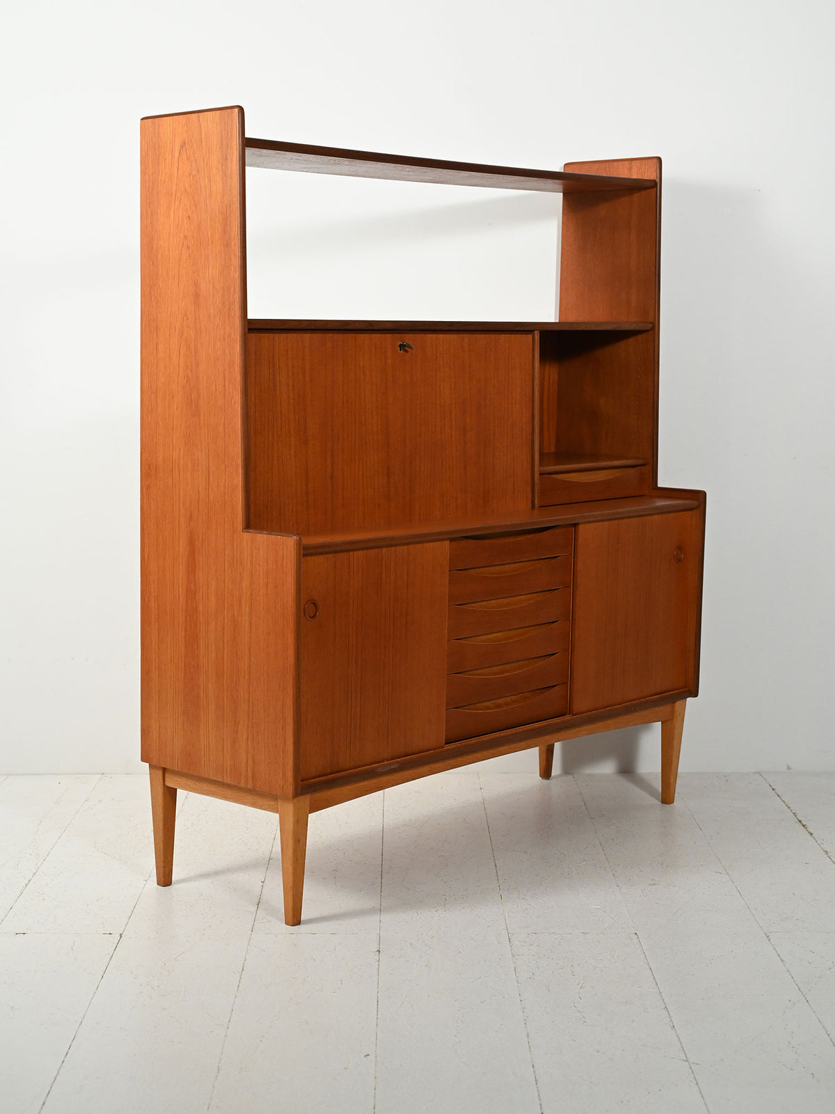 Sideboard con libreria in teak di Brantorps 4