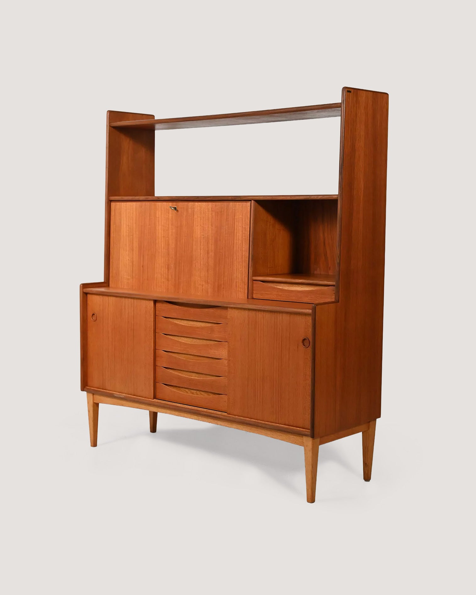 Sideboard con libreria in teak di Brantorps