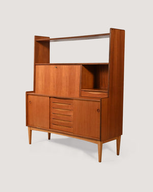 Sideboard con libreria in teak di Brantorps