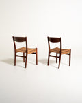 Coppia di sedie scandinave con seduta in corda, anni ’60