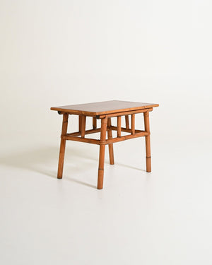 Tavolino in bambù e legno anni '60
