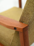 Coppia di poltrone danesi in teak con tappezzeria verde 11