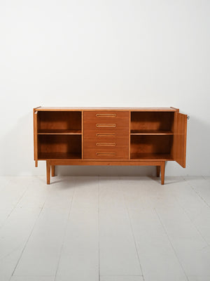 Sideboard scandinavo anni ’50 con maniglie intarsiate 2