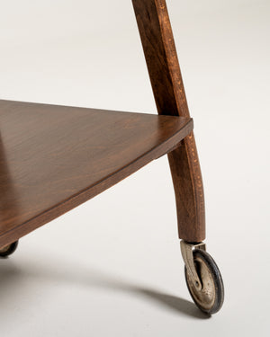 Carrello di servizio in faggio tinto scuro