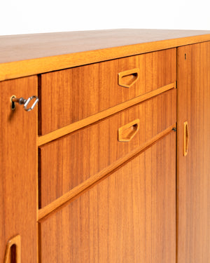 Highboard scandinavo in teak e rovere, anni ’60
