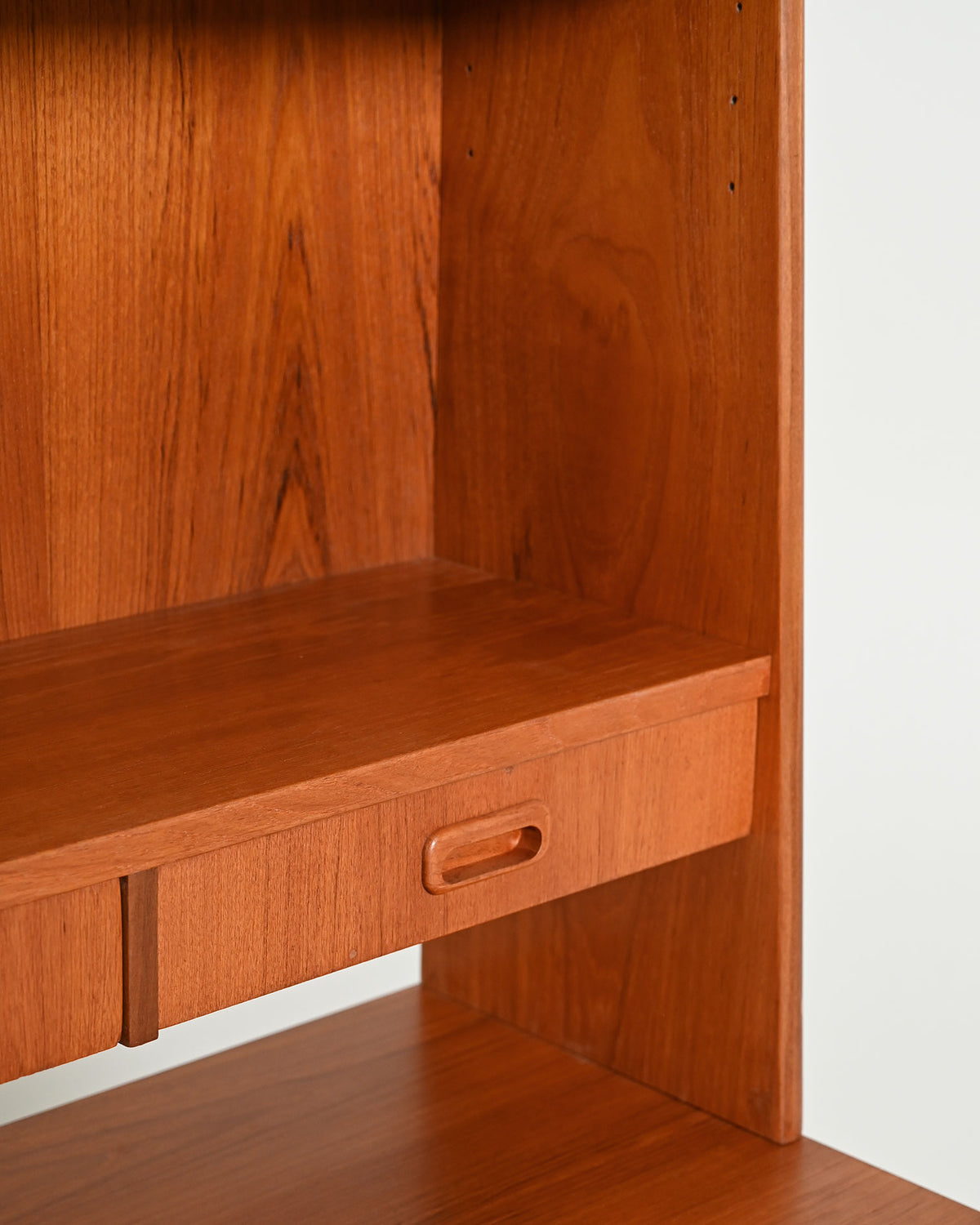 Libreria con scrittoio in teak, produzione scandinava, anni '60