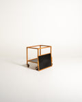 Carrello scandinavo con ripiani neri e vassoio rimovibile