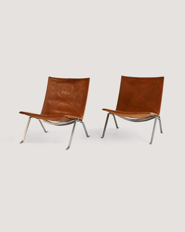 Coppia di poltrone modello "PK22" di Poul Kjærholm per E. Kold Christensen, anni ’50