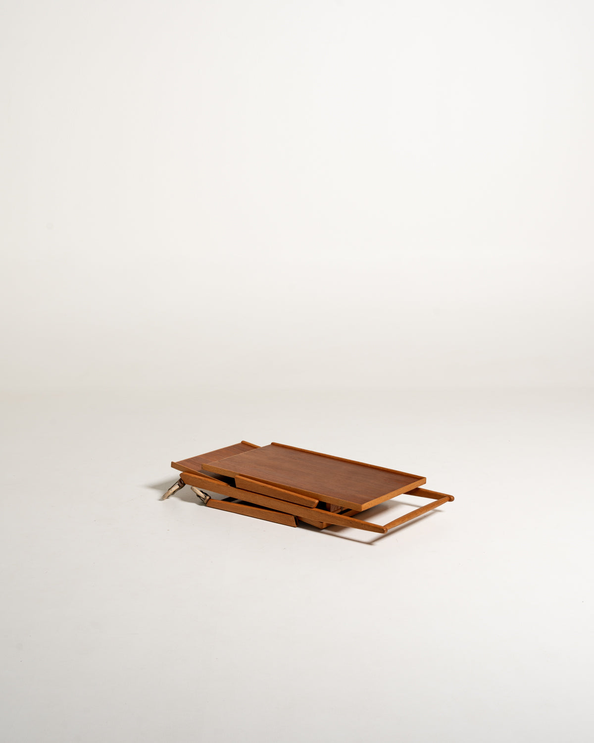 Carrello pieghevole in teak e rovere, Nybrofabriken, anni 50