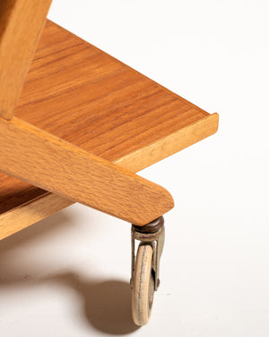 Carrello pieghevole in teak e rovere, Nybrofabriken, anni 50