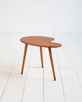 Tavolino con top dalla forma organica in teak e ottone, anni ’50-’60 1