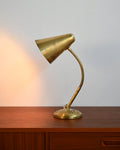 Lampada da tavolo scandinava in ottone, anni ’50 1