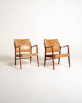Coppia di poltroncine scandinave in similpelle, anni ’60