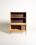 Libreria scandinava in rovere con serranda, anni ’60