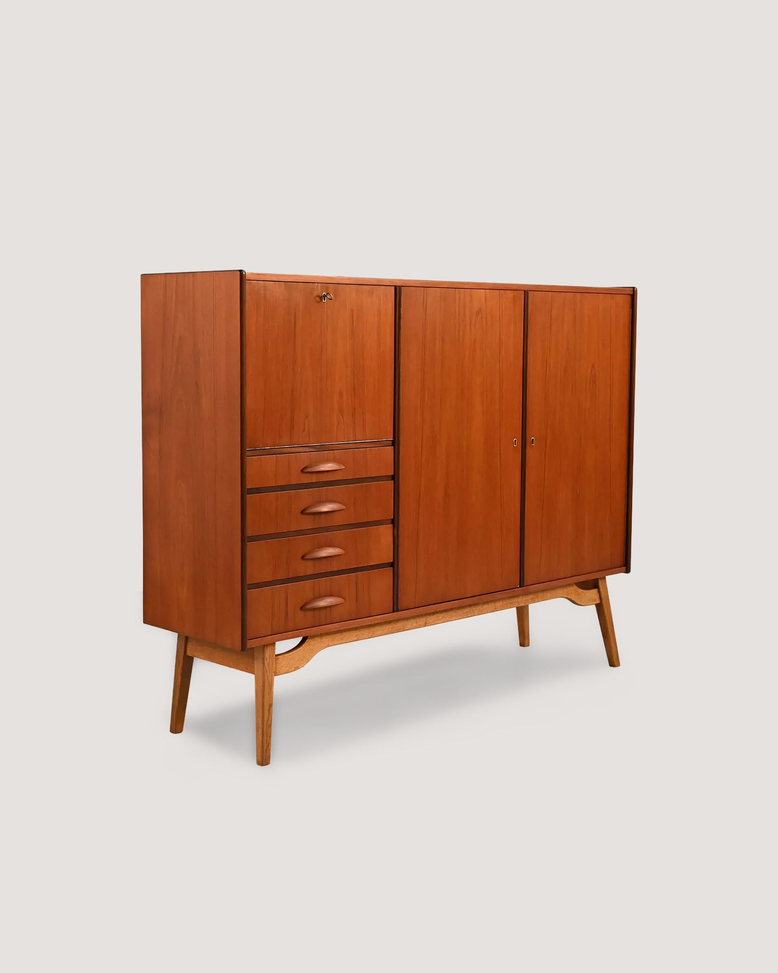 Highboard danese in teak e mogano, anni ’50