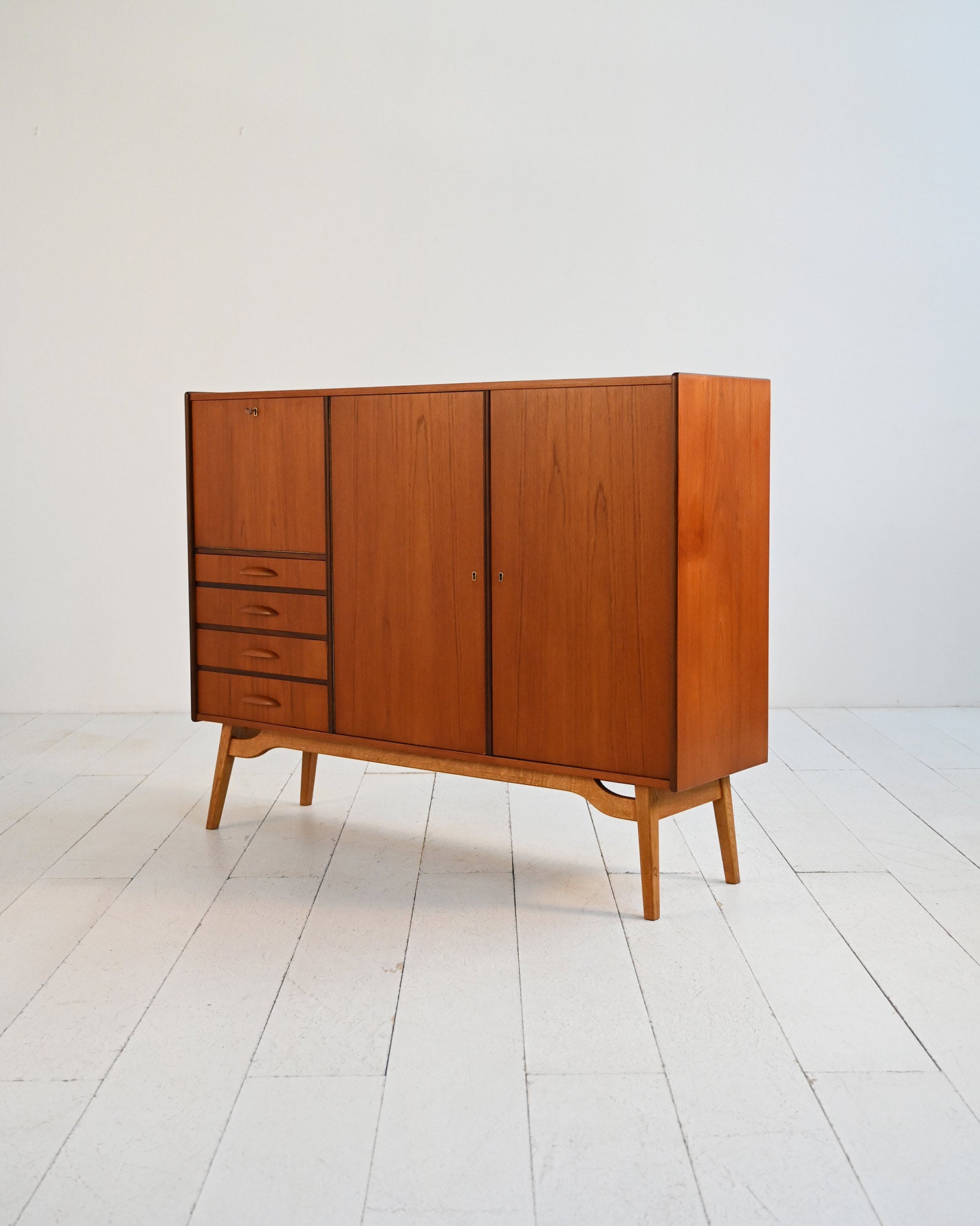 Highboard danese in teak e mogano, anni ’50 4