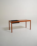 Panca scandinava con vano portapiante in teak, anni '60