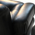 Poltrone in pelle nera e acciaio tubolare anni ’70 8