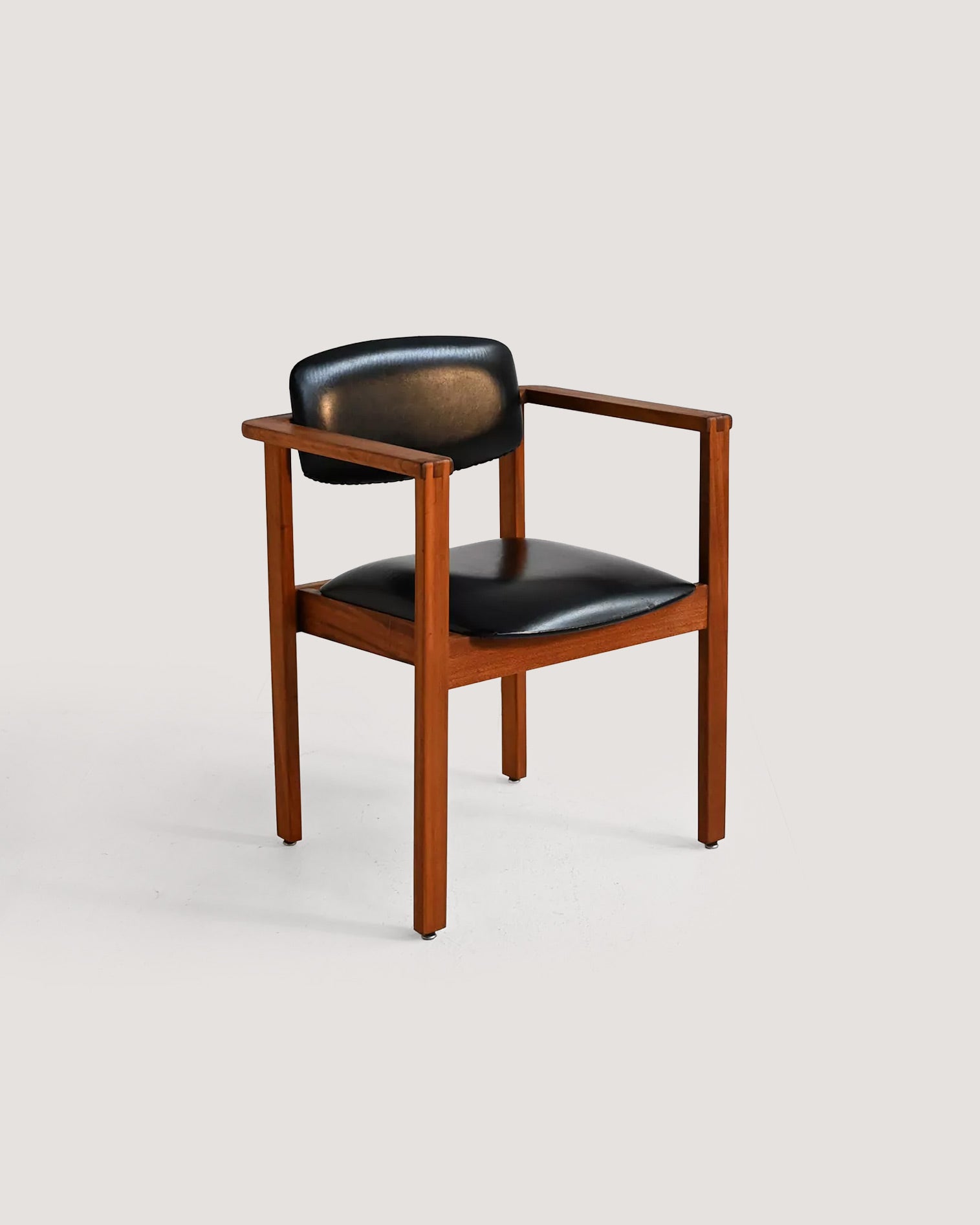 Sedia in teak e pelle, Danimarca anni ’60