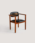 Sedia in teak e pelle, Danimarca anni ’60