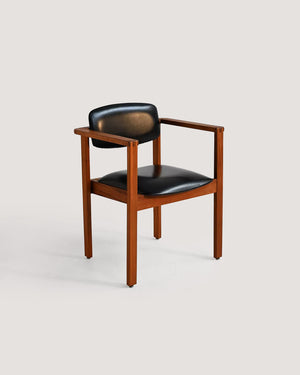 Sedia in teak e pelle, Danimarca anni ’60