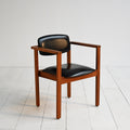 Sedia in teak e pelle, Danimarca anni ’60 1