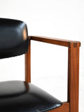 Sedia in teak e pelle, Danimarca anni ’60 4