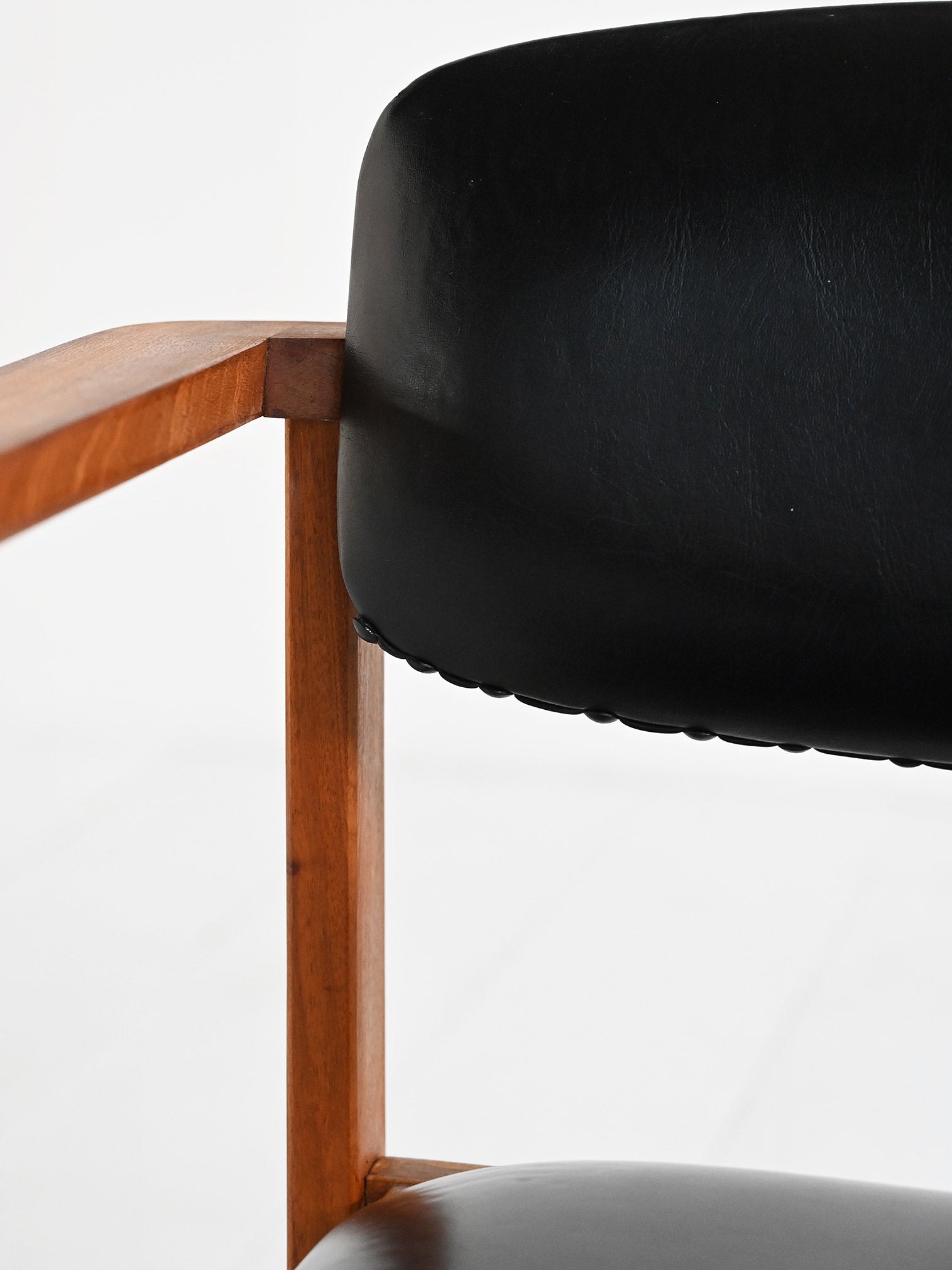 Sedia in teak e pelle, Danimarca anni ’60 6