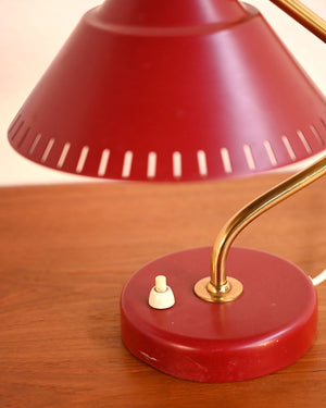 Lampada da tavolo rossa prodotta da Ringus, anni ‘50 4