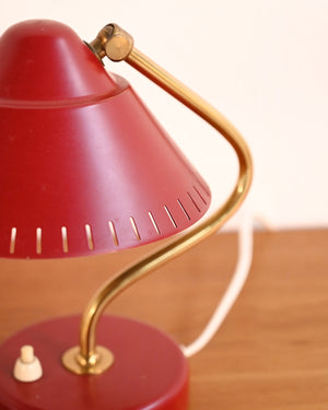 Lampada da tavolo rossa prodotta da Ringus, anni ‘50 5