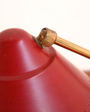 Lampada da tavolo rossa prodotta da Ringus, anni ‘50 6
