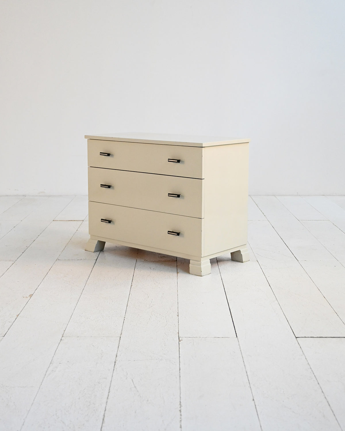 Cassettiera scandinava déco bianca, anni ’30/’40 1