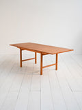 Tavolo scandinavo allungabile in teak e rovere anni ’60 2