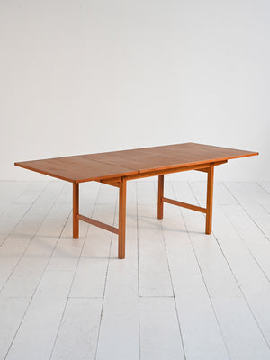 Tavolo scandinavo allungabile in teak e rovere anni ’60 3
