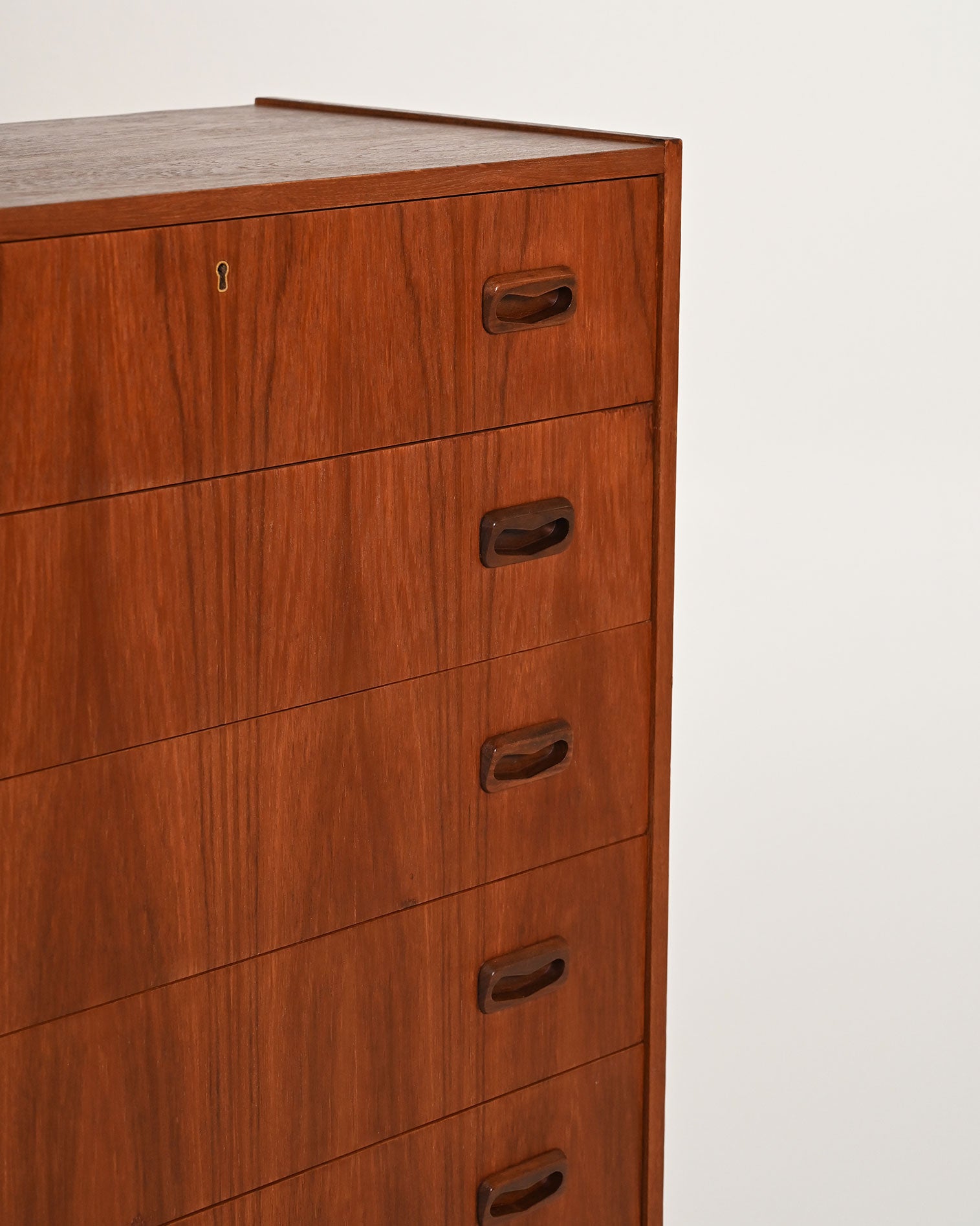 Cassettiera scandinava in teak e rovere, anni '60