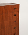 Cassettiera scandinava in teak e rovere, anni '60