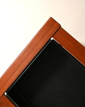 Panca scandinava in teak con vano portapiante, anni '60