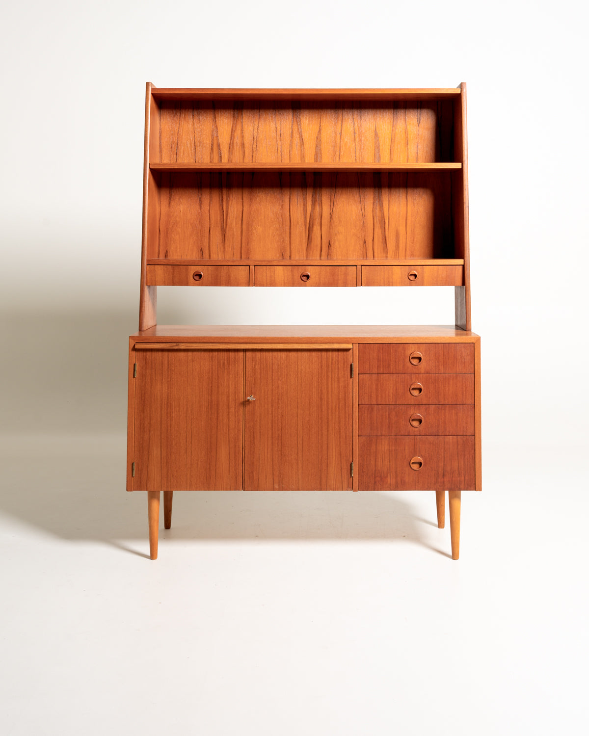 Libreria scrittoio svedese in teak, anni ’60