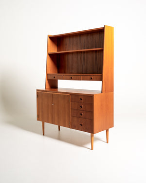 Libreria scrittoio svedese in teak, anni ’60