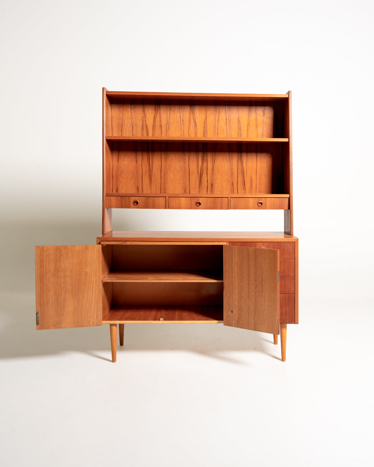 Libreria scrittoio svedese in teak, anni ’60