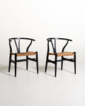 Set di 2 sedie “Wishbone Chair” “CH24” di Hans J. Wegner, anni '50