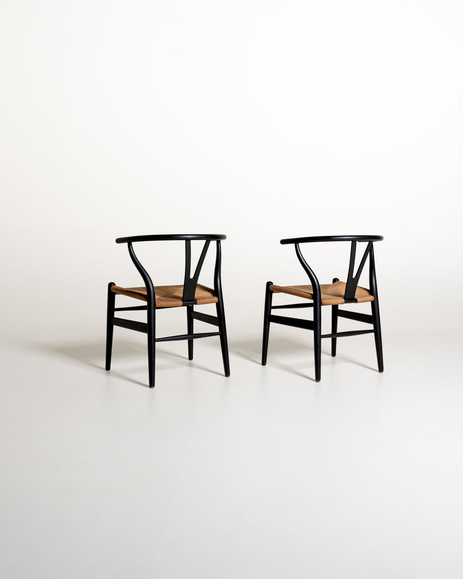 Set di 2 sedie “Wishbone Chair” “CH24” di Hans J. Wegner, anni '50