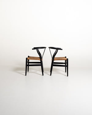 Set di 2 sedie “Wishbone Chair” “CH24” di Hans J. Wegner, anni '50